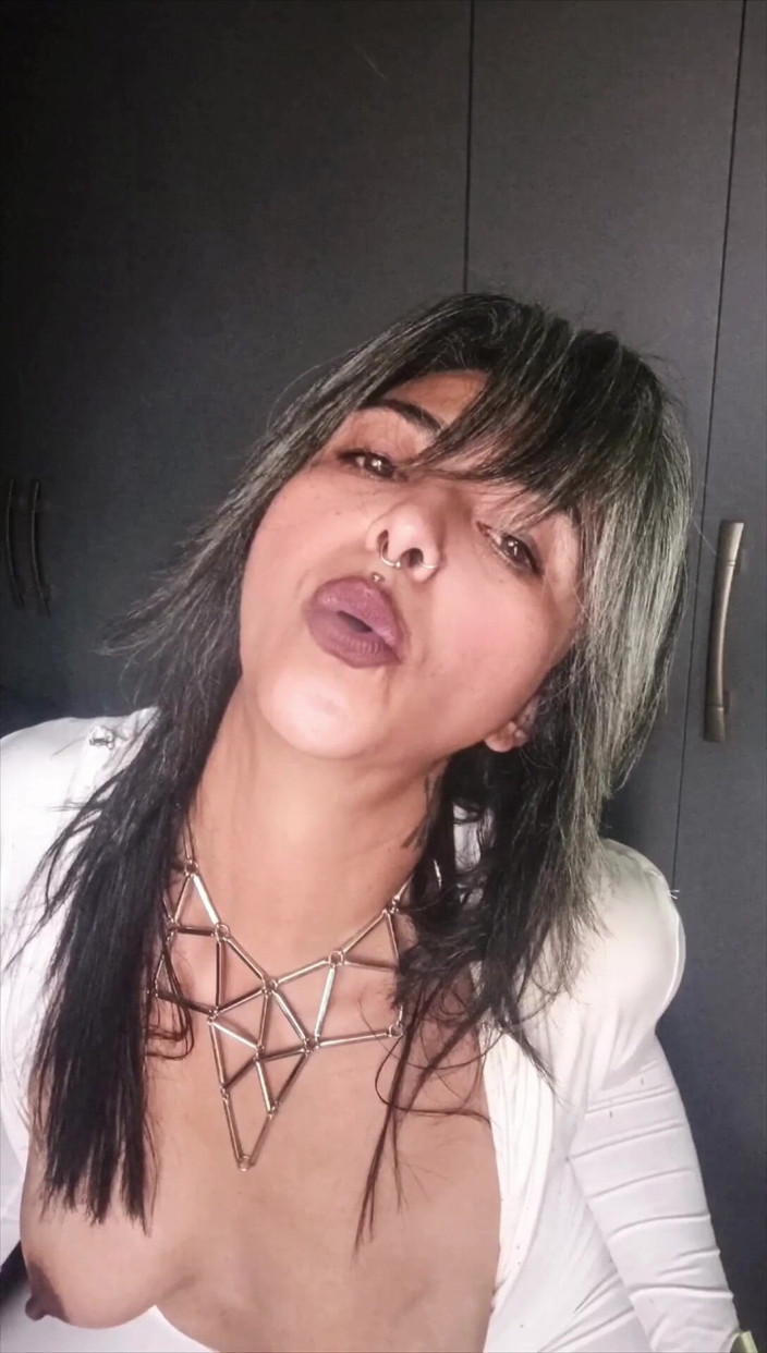 Casia Castro: White Outfit Smqoking Instructions - Topless Tease