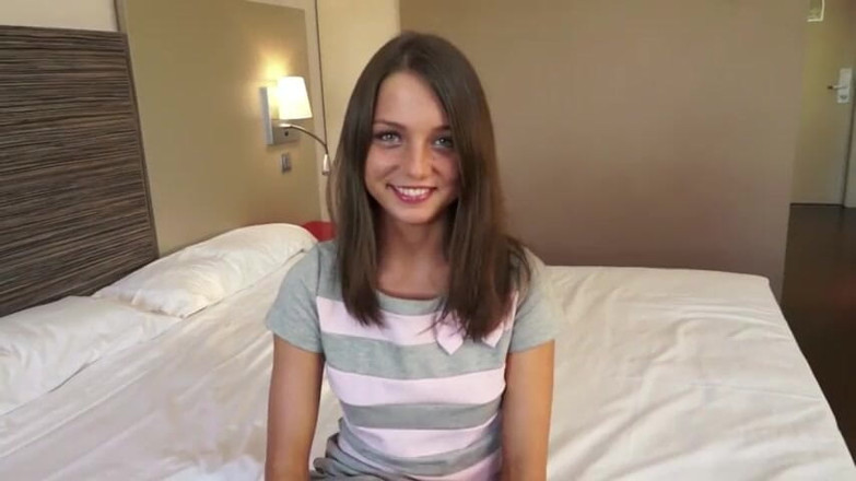 Backdoor Films: Cute brunette teen ass fucked on casting