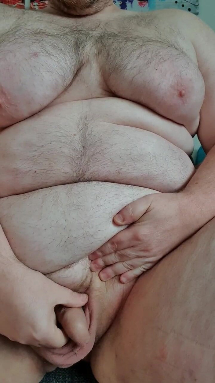 Gordifat: Fet Man Leker Med Sin Kuk Och Magen