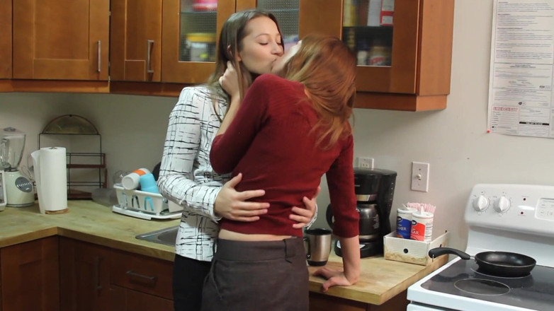 Lesbian Teen Stories: High heel teens and face sitting in the kitchen. Made...