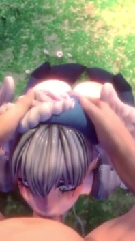 Melia Xenoblade Gets Her Face Fucked and Ends with a Mouthful of Cum POV