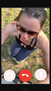 Great Feeling! She Watches Me Blow in the Video Call!