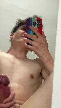 Ride a Dildo and Cum on Mirror