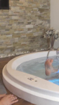 Lezdom Foot Worship in Jacuzzi