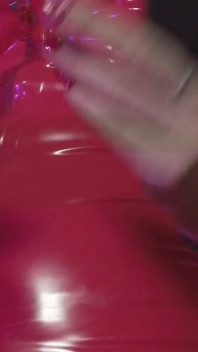 Dominatrix Eva Latex Fetish Femdom Mistress Red Rubber Solo Stockings Big Ass MILF Sexy Hot Heels Panties BDSM