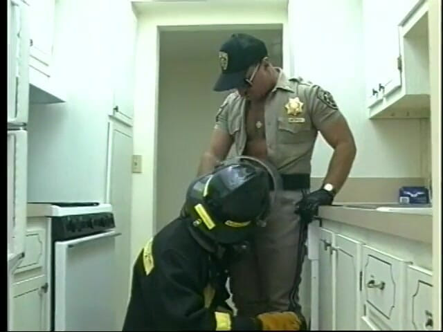 Gays Case: Gay fireman sucks dick of police officer then he returns...