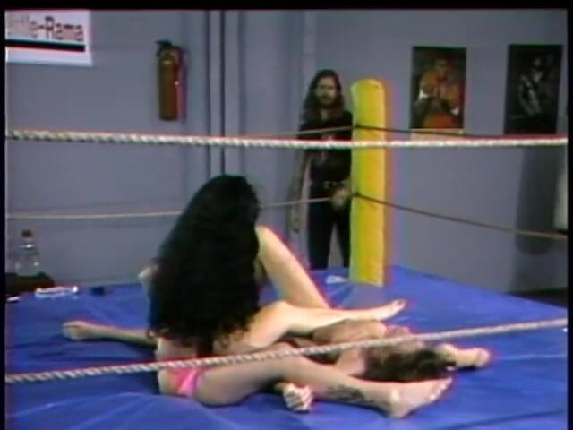 Girls of Desire: Lesbian sluts oil wrestle in the ring
