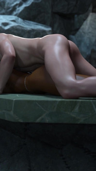 Jovem negra gata com um corpo perfeito chupa um pau branco grande e recebe sua pequena buceta gozada dentro - Taboo University (jogo a vapor)
