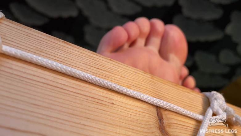 Mistress Legs: Long Barefoot Foot Closeup Tease - Wrinkled Soles and Red Toes...
