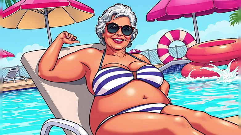 AI Porn: Kartun Bikini Matang (bukan bogel)