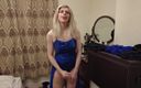 KelseyCobalt: Gozando no meu vestido de collant azul brilhante.