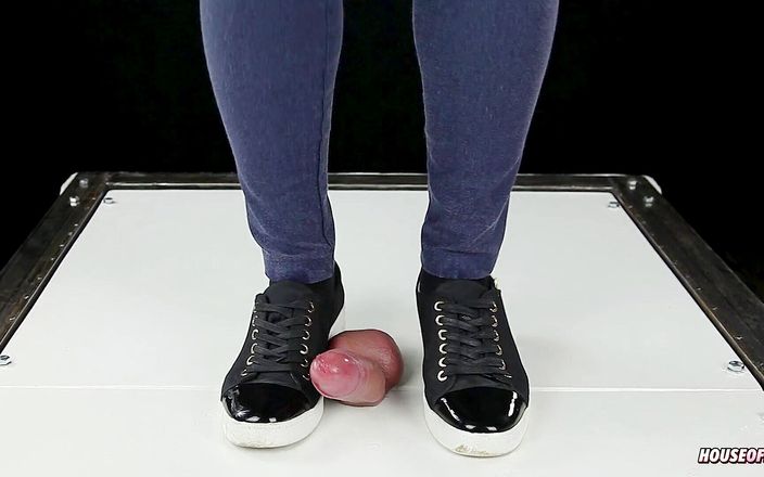 House of Era: Cock trampling by sneakers in dance CBT