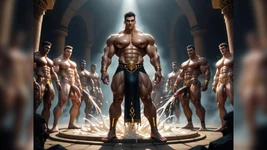 Ai बॉडी बिल्डर समलैंगिक गांड में हस्तमैथुन करता है