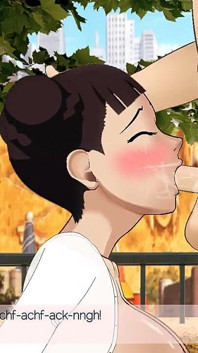 El dueño de la tienda de herramientas ninja Tenten siempre desethroating la polla de sus proveedores como una pequeña zorra cuando se acerca