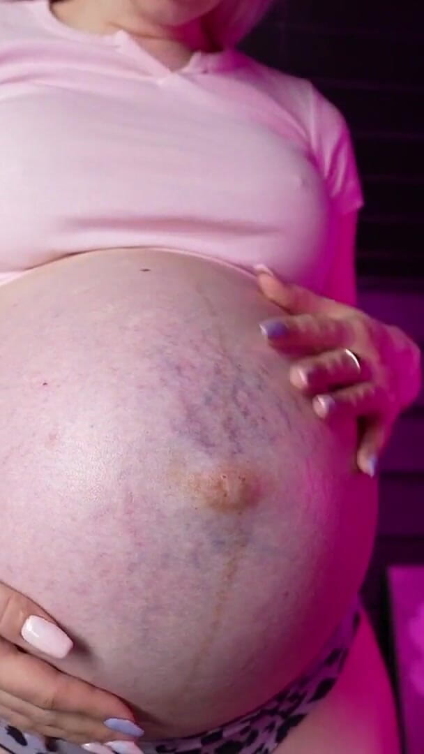 3 Bras, Oil and Slaps on Huge Pregnant Belly (Kira Loster)