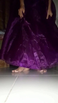 Masturbare cu bilă violetă din satin
