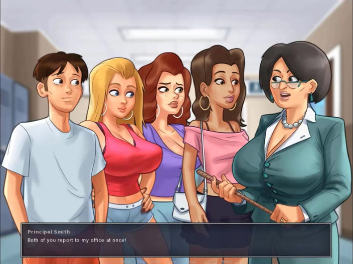 Cartoon Play: Summertime saga deel 166 - pak haar blondine en neuk populaire studententeef...