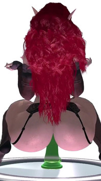 सुपर मोटी लाल बालों वाली डिल्डो की सवारी करती है । 3D Porn