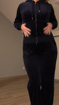 Girl in Cute Soft Dark Blue Juicy Couture Training Set Tracksuit Fucked in Prone Bone Position - Projectfundiary