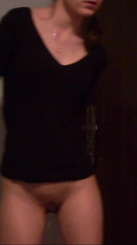 Sexy Teen Has Full Bladder and She Is Desperate to Pee, She Takes Her Panties off and Pee on the Floor