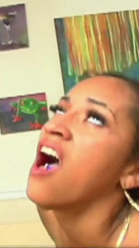 Ebony-skinned Indian fucks black cock to enjoy cum