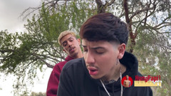 Hung Papi: Hung Papi Outdoor Fucking Uncut Twink Fucks Daddy Bareback Caught