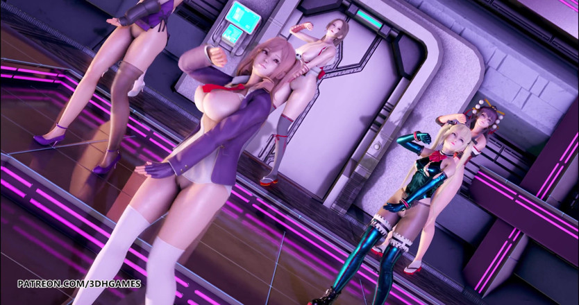 3D-Hentai Games: PinkCat striptease - Nyotengu, Ayane, Kasumi, Marie Rose, Honoka, Mai Shiranui...