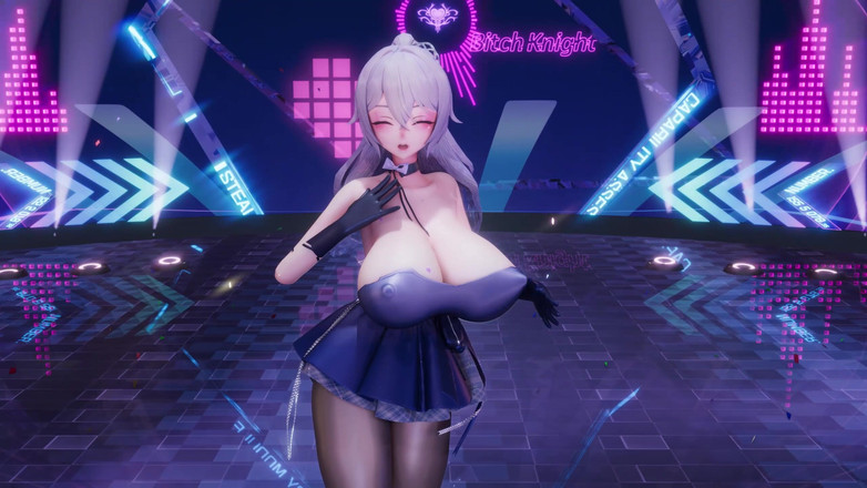 MikuMotion: Chvějící se prsa; Holý zadek minisukně; Černé punčochy bez rozkroku