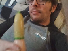 PupFritz: Pupfritz Plays with a Wrapped Sex Toy in Bedroom