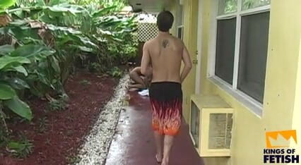 Gay Diaries: Two guys get their asses screwed by a dude outdoor...