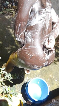 Mature Hard Black Dick Gets Real Shower