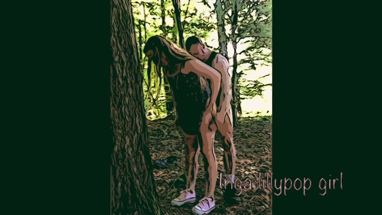 Inga lillypop girl comics: Yaşlı adam ormanda genç sarışınla sevişiyor