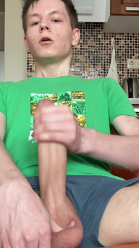 Big Load From a Boy in a Green T-shirt