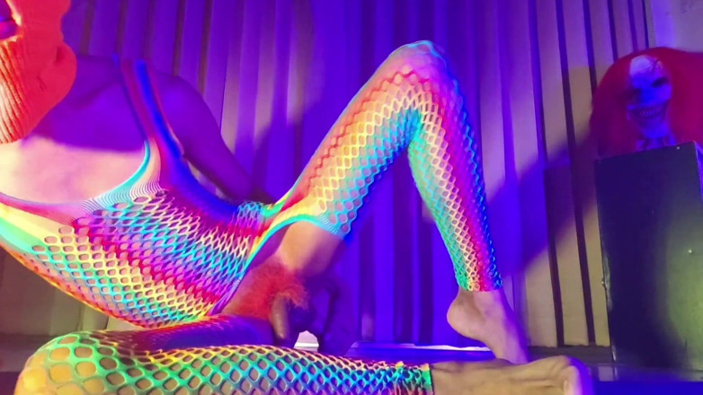 Mango49x: Orange Balaclava Mask Sissy Trans Dyed Pubic Hair Fuck Myself...