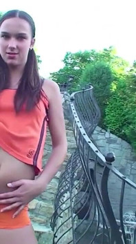 Sexy Chick Gets Pussy Smashed by a Guy After Sucking His Dick Outside on the Stairs