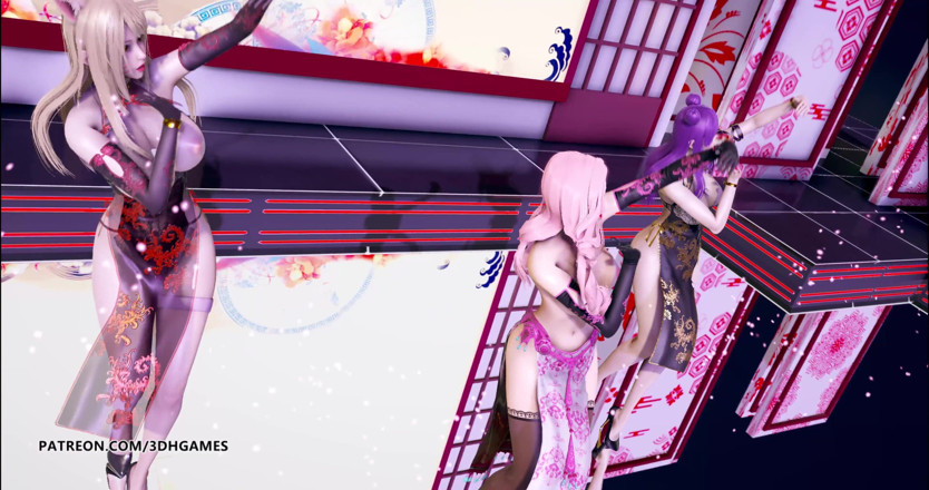 3D-Hentai Games: Tougen Renka - Strip-tease Ahri Kaisa Seraphine, danse érotique torride