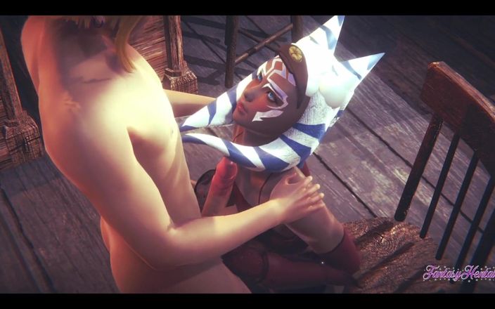 Yaoitube: Starwars хентай в видео от первого лица Ahsoka, 3D 4D - минет и трахнутая наездница Stily с кримпаем