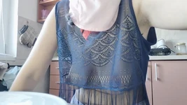 Hairy Brunette Pussy, Big Tits, Sensual Hairy Woman in the Kitchen.