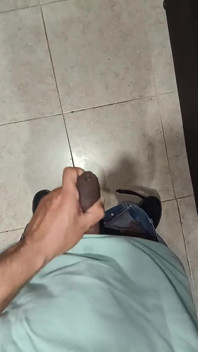 Dick Out of Pants and Urinating at Work