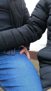 Min frus flickvän ville se henne ge mig en avrunkning på en terrass