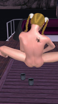 Beautiful Blonde Girl Presses Boobs & Fingers Ass and Pussy 3D Hentai