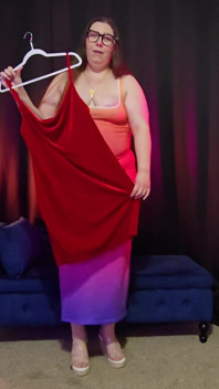 Dicke bBW probiert kleider & heels kurvige Plus-Size-Anprobe