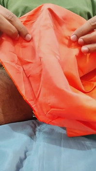 Satin Silk Handjob Porn - Satin Silky Orange Suit Rub on Dick Head 85