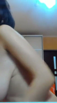 Myla_angel's Show in White Bra: Press, Squeeze, Bounce Boobs, Pulls Nipples, Moves Sexy at Cam!