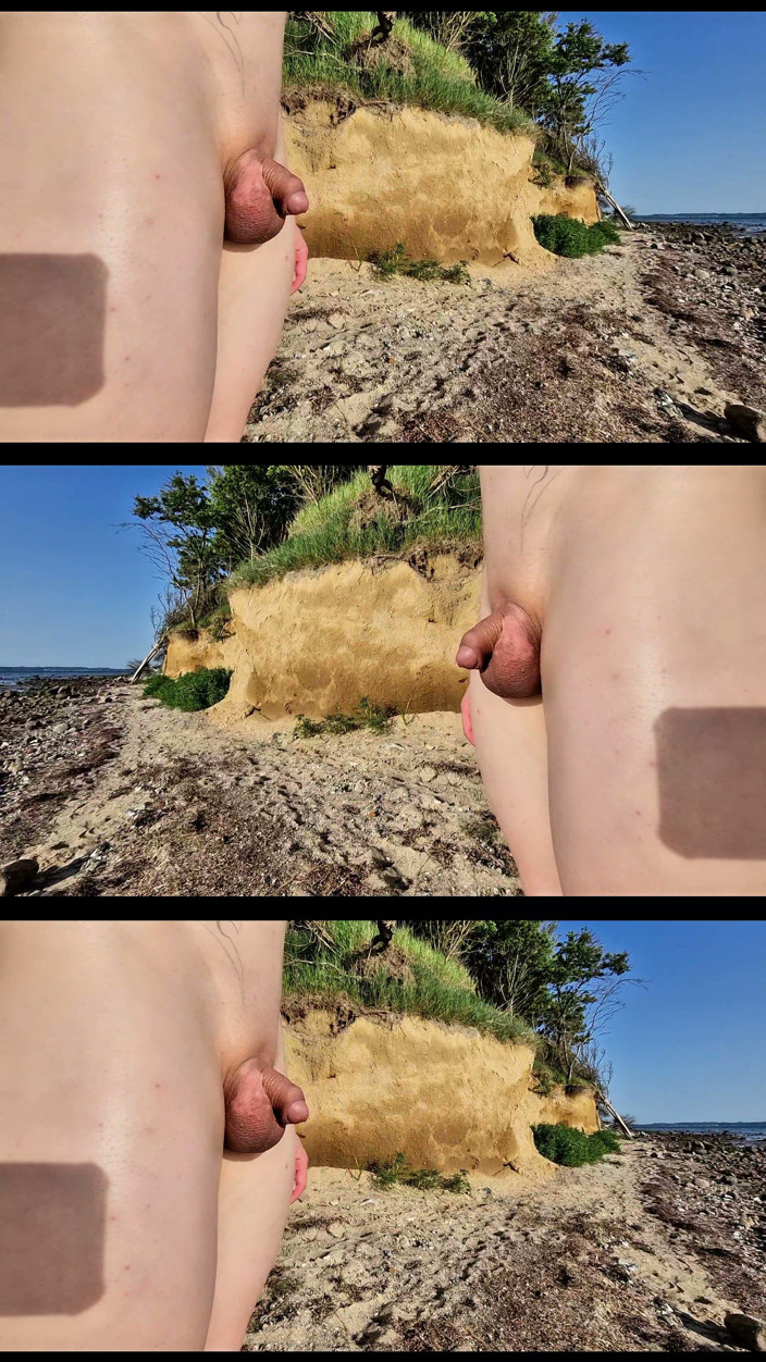 Sissy Adventures: Klitoris kecil di pantai