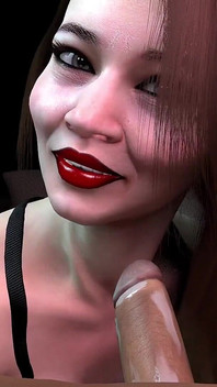 Ateşli Asyalı genç erkek avcısı yarak emiyor | 3D Porn