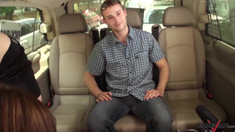 Take Van: Busty glasses girl invites amateur guy for fucking in the...