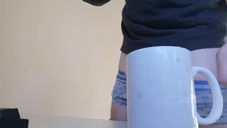 Rafael Torreano: Guy Jerking off and Cumming Into an Empty Cup of...