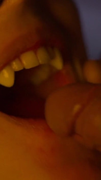 Deeply bitten in threesome action