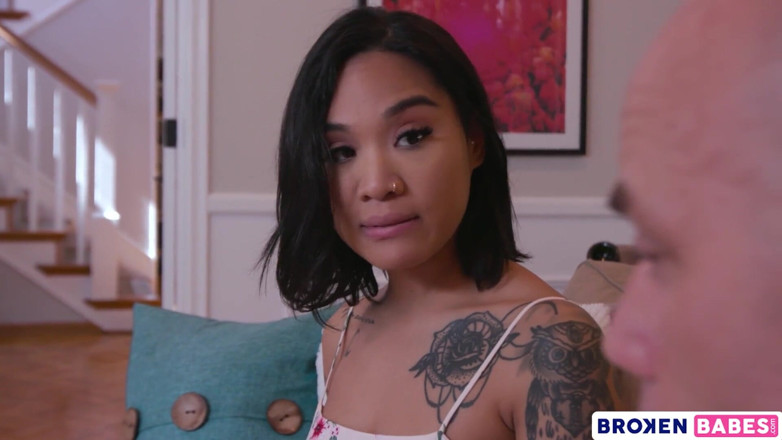 Broken babes: Brokenbabes - Lusty babysitter Honey Gold fucks old dude